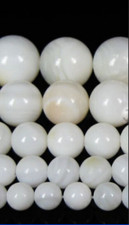 New 4/6/8/10/12 / 14mm white jade Round Gemstones Loose Beads 15 inch