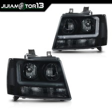 Blacksmoke Led Drl Headlight Set Fit For 2007-2014 Chevy Tahoe Suburban