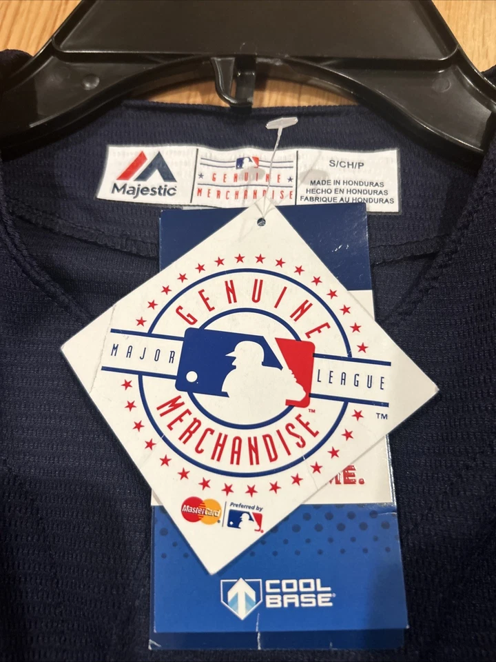 Majestic MLB Milwaukee Brewers Official Cool Base Blank Jersey Navy S Men’s NWT - Image 4 of 4