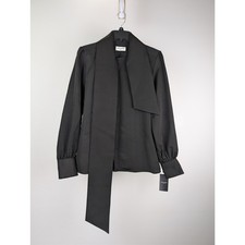 Saint Laurent Paris Lavallière-Neck blouse S...