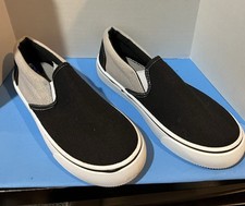 US SPORTS Black with Gray Slip On Shoe Sneaker Boy's Size 2