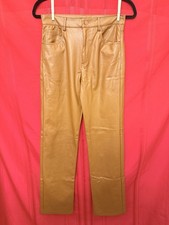 Zara Faux Leather Brown Women  s Size S Pants in Excellent Condition