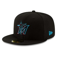 Men's New Era Miami Marlins Black On-Field Authentic Collection 59FIFTY Fitted