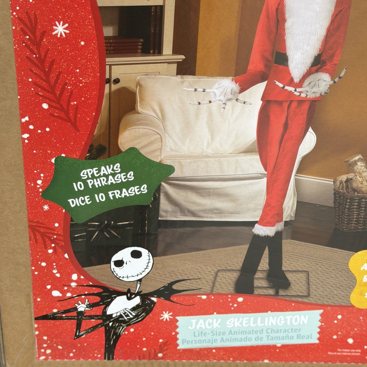 Disney 6.5 Ft Jack Skellington as Sandy Claws Animatronic New In