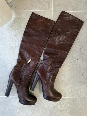 Prada Leather Boots Brown 