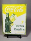 Vintage Coca Cola Sign Tin Metal Soda Pop Bottle Advertising Refresh Sprite Boy