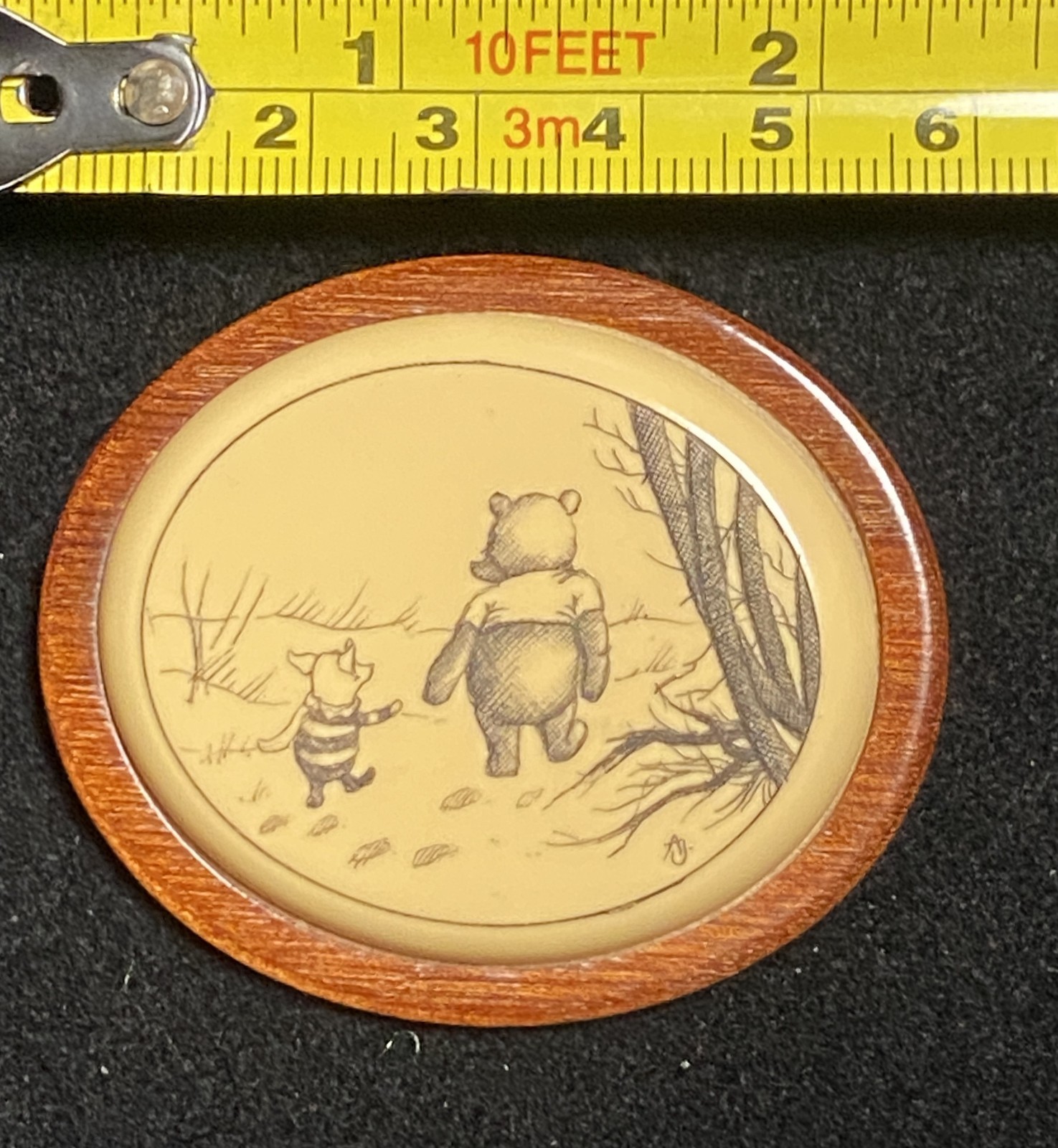 Winnie the Pooh Scrimshaw Brooch Signed Anouk Joh… - image 4