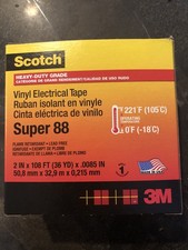 Scotch Super 88, 2" x 108   36 Yards Vinyl Electrical Tape, Black,