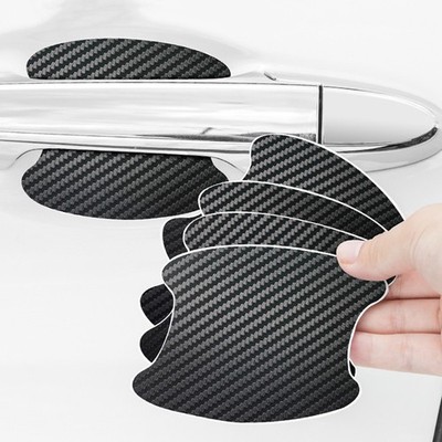 4x Carbon Fiber Car Door Handle Film Stickers Anti-Scratch Protector Accessories