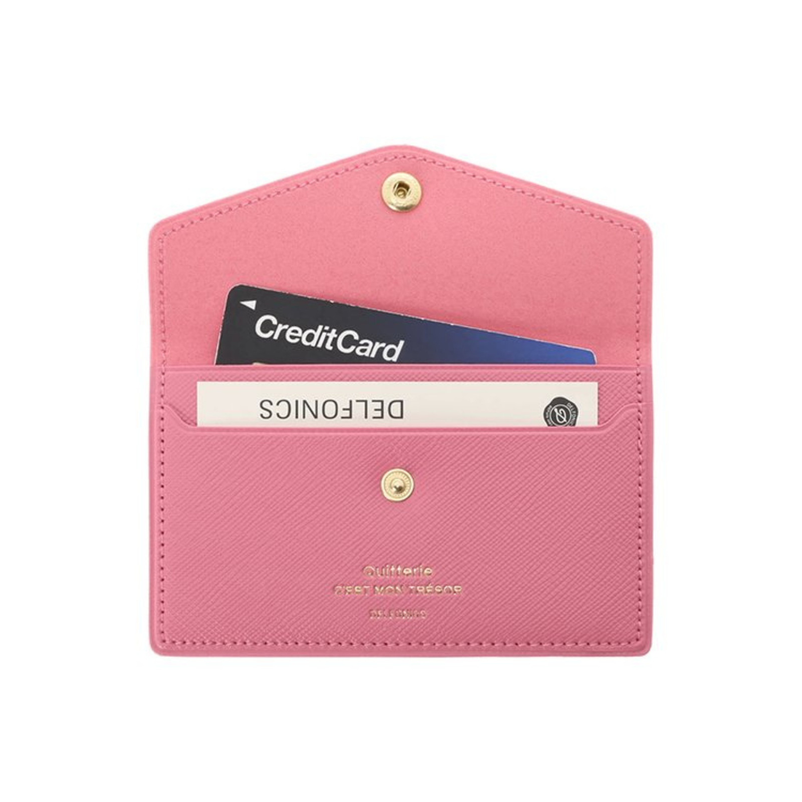 Delfonics Quitterie Card Case with Snap: 4-1/2 in. x 2.9 in. (Black) image 3