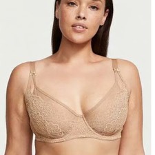 NWOT Victoria s Secret Dream Angels Lace Balconette Minimizer Bra 38DD Beige