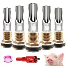 5PCS 1/2 NPT Pig Waterer Nipple Kit Stainless Steel Pig Waterer Nipples, Set ...