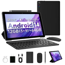 10.1" Android 14 Octa-Core Tablet 12GB+64GB With Keyboard/Mouse Touchscreen
