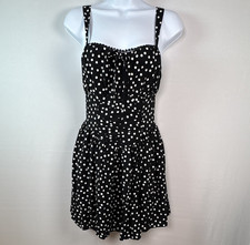 NWT Wild Fable Polka Dot Mini Dress Smocked Halter Strap Adj XS Cute Fit Flare