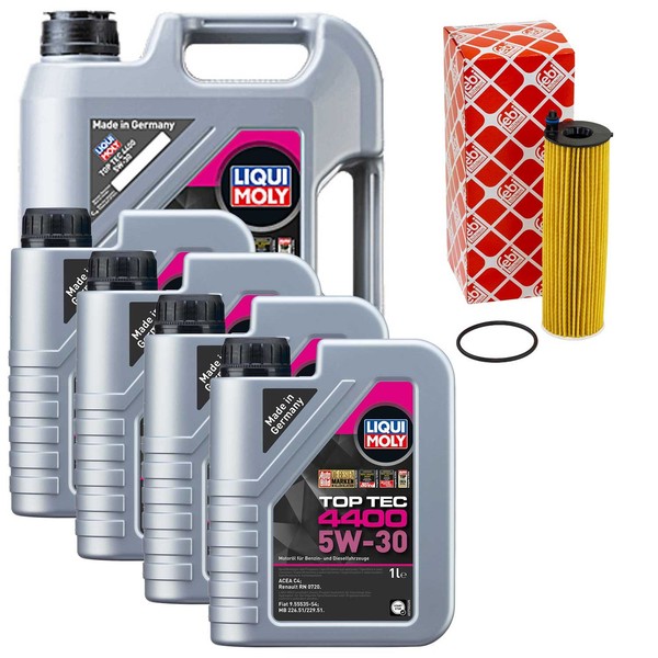 MotoröL Set 4400 5W-30 Liqui Moly 9 Liter + ÖLfilter FüR Mercedes Vito V-Klasse-image