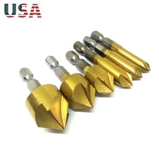 New Countersink Tool Bit Set 1/4'' Hex Shank Counter Sink For Steel Metal Wood e