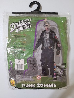 Rubies Punk Zombie Halloween Costume Youth Large (12-14) Mask Jacket Gloves