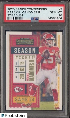 2020 Panini Contenders Season Ticket Stardust Patrick Mahomes II Chiefs PSA 10
