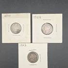 1890 Seated Liberty, 1924 & 1942 Mercury Dime Silver US Coin Lot