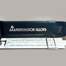 Huntington Alloys Keuffel & Esser Slide Ruler 4153-1 K&E Green Leather Case 6”