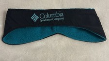 Vintage L/XL Columbia Blue Black Fleece Lined Headband Made In USA