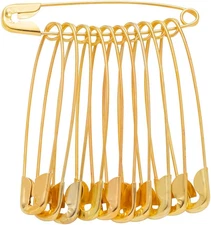 80 PCS Large Safety Pins, Gold Safety Pins Bulk for Sewing and Clothes(56Mm)
