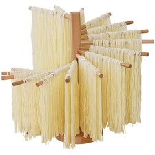 Collapsible Wood Pasta Drying Rack 16 Rods Large Capacity Noodle Hanger
