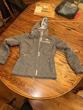 The North Face Women  s Jacket Hyvent Full Zip Detachable Hood Size S/P Grey EUC