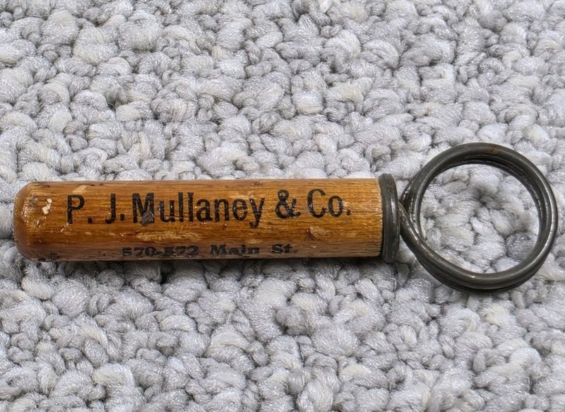 Vintage PJ Mullaney & Co. Charleston MASS Wood Corkscrew Bottle Opener