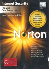 Symantec Norton Internet Security Dual Protection 2011 for Mac 1 User / 2 Macs