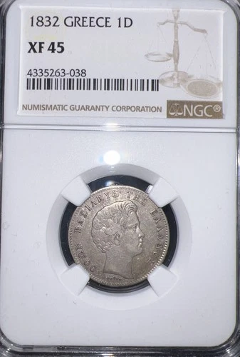 1832 Greece 1 Drachma NGC XF 45