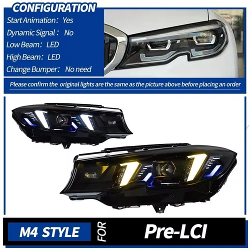 For BMW G20 2019-2021 upgrade Laser Style M3 LCI Daytime Lights LED Headlights - Picture 2 of 10