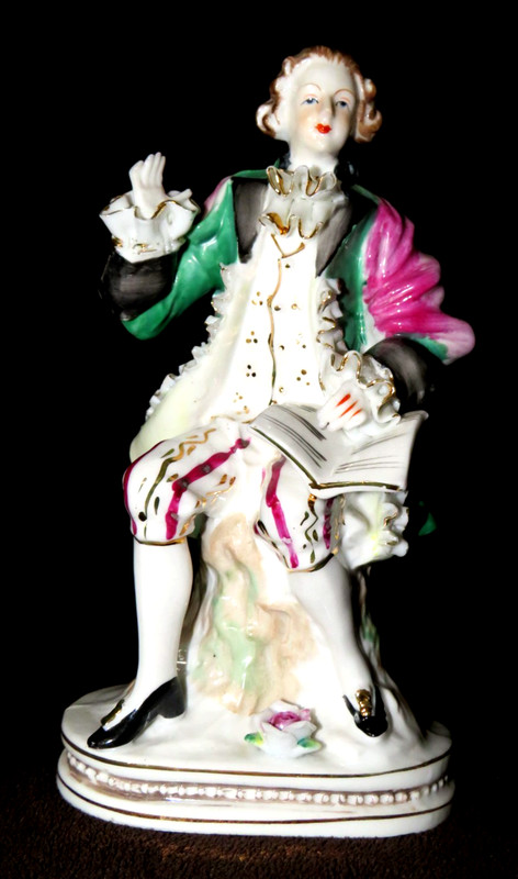 Vintage Victorian Porcelain Gentleman Teacher Figurine, Made in Japan