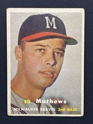 1957 Topps Ed Eddie Matthews #250 Milwaukee Atlanta Braves MLB