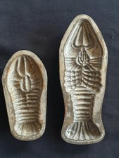 2 ANCIENS MOULES À CHOCOLAT MÉTAL CRUSTACÉS  PÂQUES  CHOCOLATIER COLLECTION 