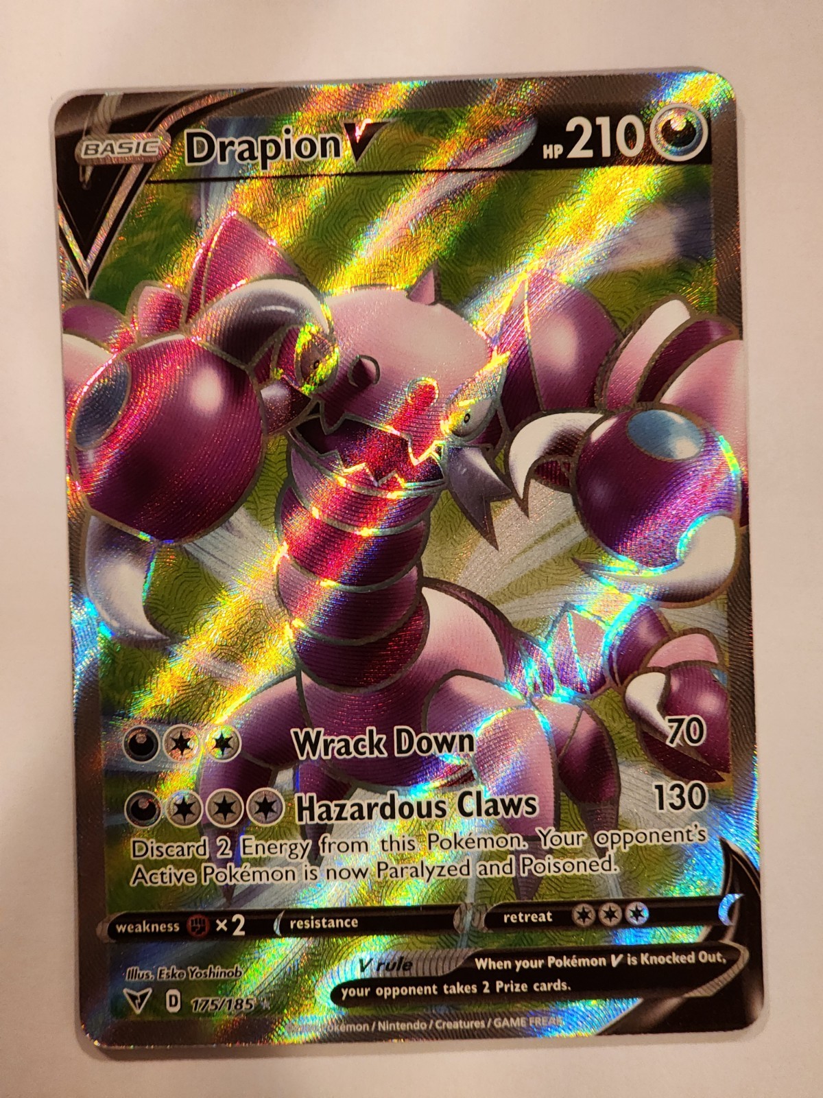 Drapion V | 175/185 | Full Art | Pokemon Card Vivid Voltage - NM