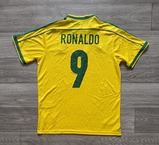 Brazil 1998 #10 Ronaldo Retro FAN Football Shirt Soccer Jersey Size 2XL