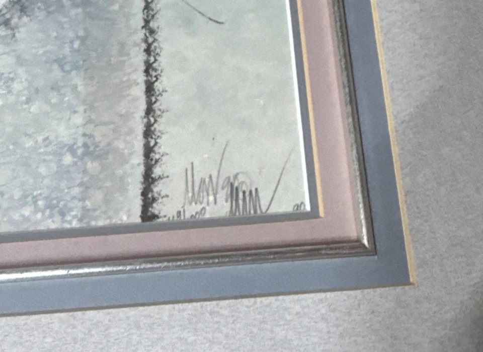 P. Buckley Moss Society Offset литография «День рыбалки» No182/1000 подписанное стекло редкая - Изображение 3 из 3