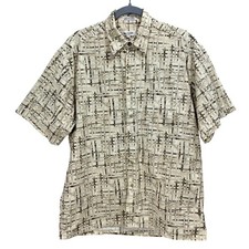 Vintage 90s Pierre Cardin Button-Up Polo Shirt Men's Size Medium Bold Print