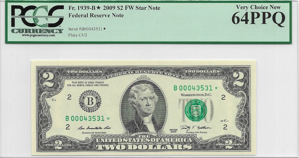 2009 $2 NEW YORK *  STAR * ⭐️. PCGS Very Choice NEW 64 PPQ. Only 128,000 Printed - Image 2 of 3