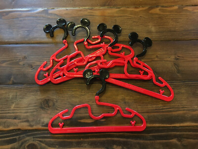 NEW X5 Disney Mickey Mouse Children s Kid s Clothes Clothing Hangers RED BLACK