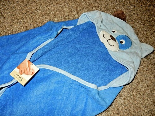 4S NWT Vintage CARTER'S Plush Cotton PUPPY DOG Hooded Bath Towel Wrap - Picture 2 of 3