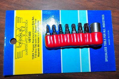 TORX TAMPER RESISTANT INSERT BITS SET W/MAGNETIC HOLDR T10 to T40 VIM VBT400