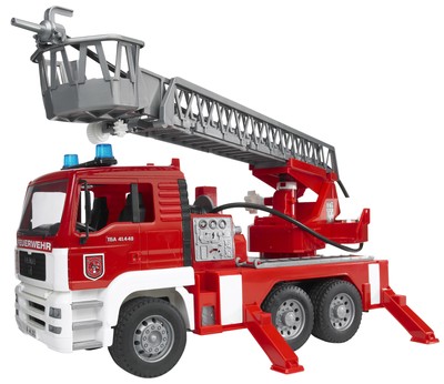 BRUDER, MAN 6x4 fire engine with large scale Scale:1/16, 1/16, BRU2771