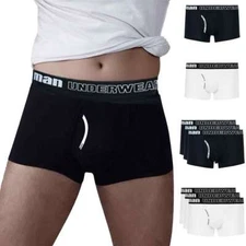 Premium Black White Mens Underwear Boxer Briefs Shorts Trunks Cotton Large Pants