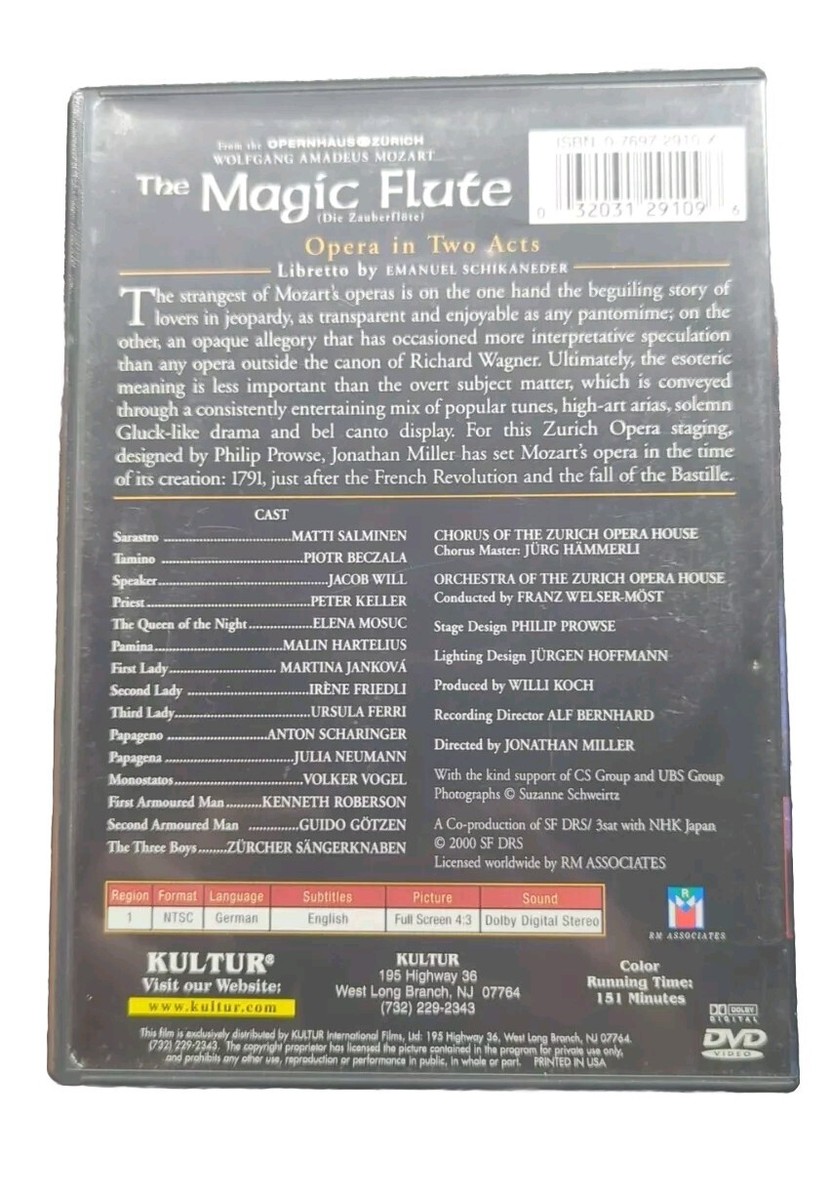 Mozart DVD The Magic Flute Zurich Opera Franz Welser Most Kultur