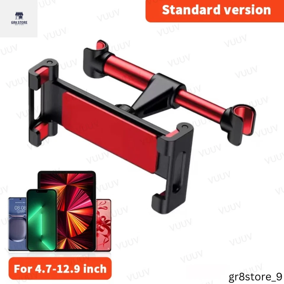 VUUV Rotating Car Headrest Tablet Holder Stand for 4.7-12.9in Devices -Kids Safe - Image 3 of 4
