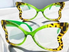 OVERSIZE EXAGGERATED RETRO Clear Lens EYE GLASSES Large Funky Butterfly Frame C4