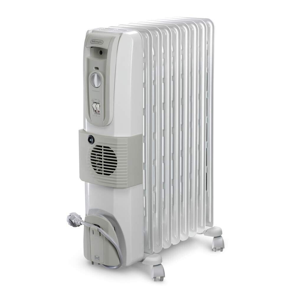 DELONGHI 12 Fin Oil Radiator Room Heater with Fan (White, 3000 Watts 7306 | eBay