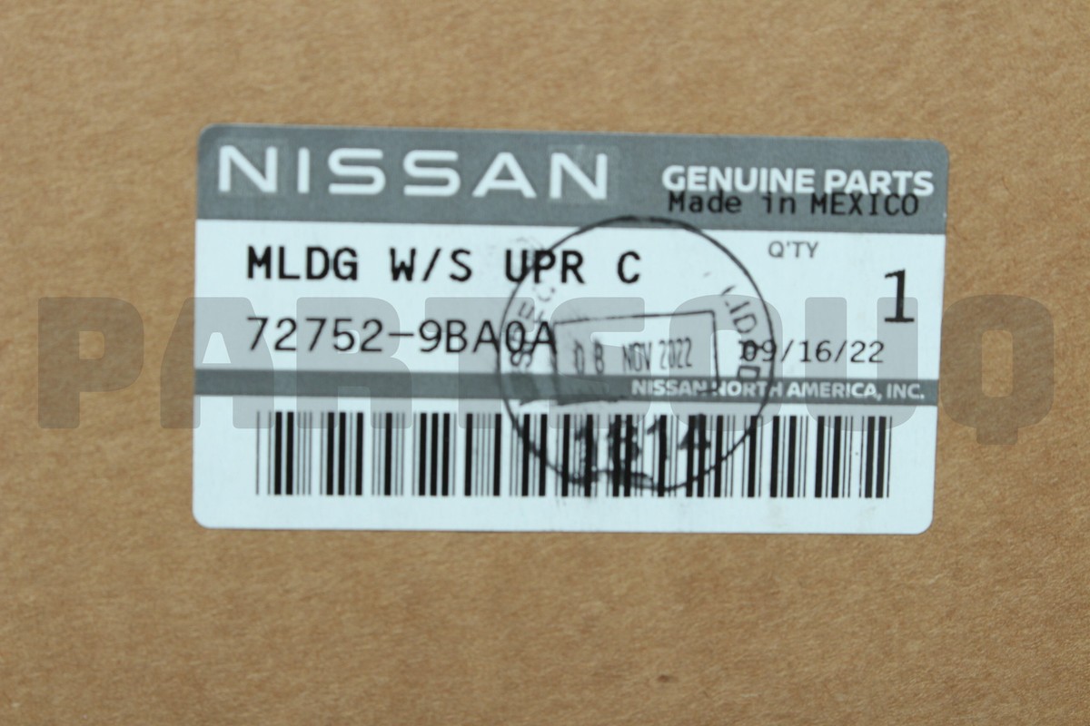 727529BA0A Genuine Nissan MOUL-WINDSHIELD 72752-9BA0A | eBay
